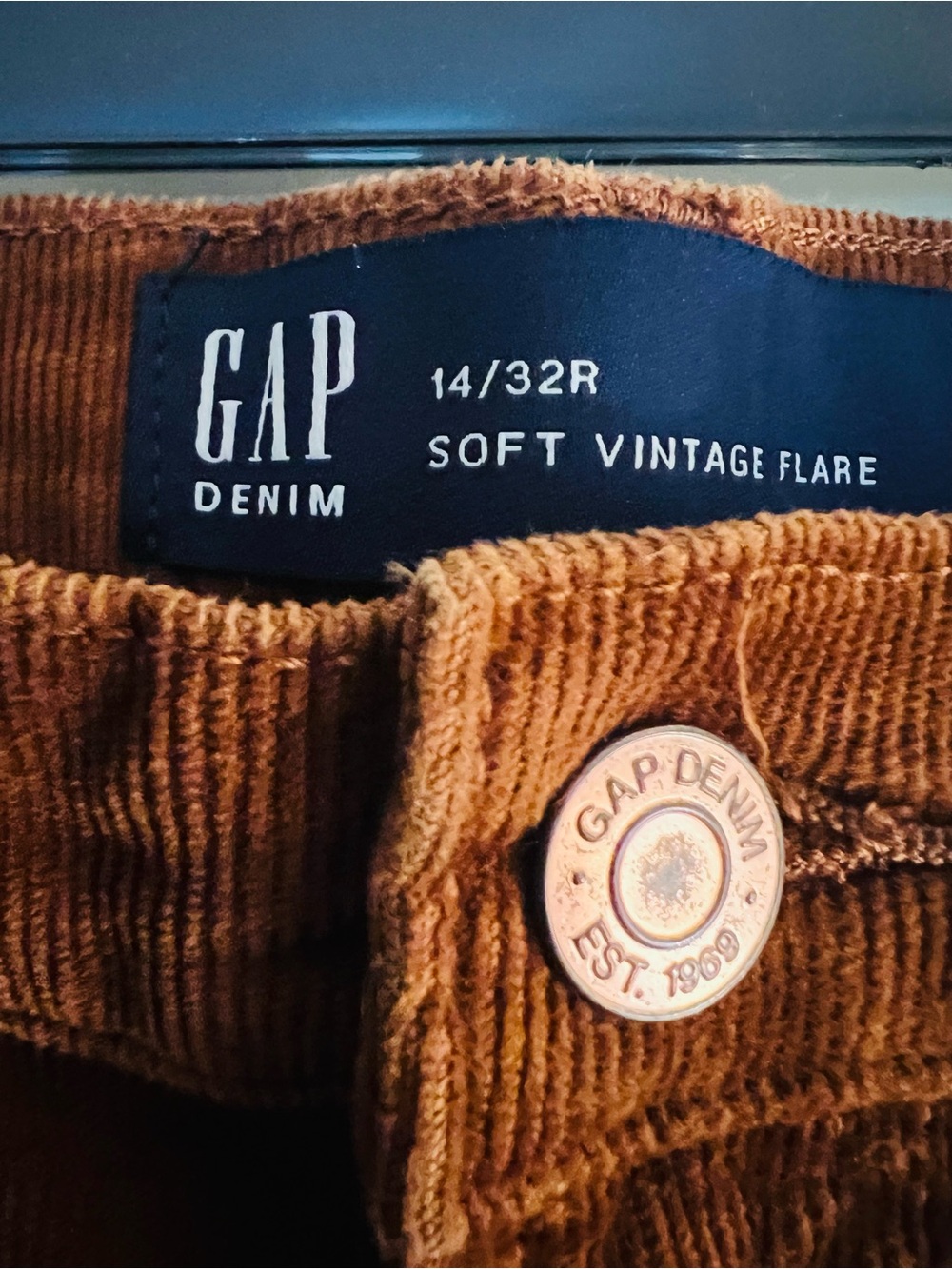GAP Soft Vintage Flare Corduroy Pants - Rust Brown
